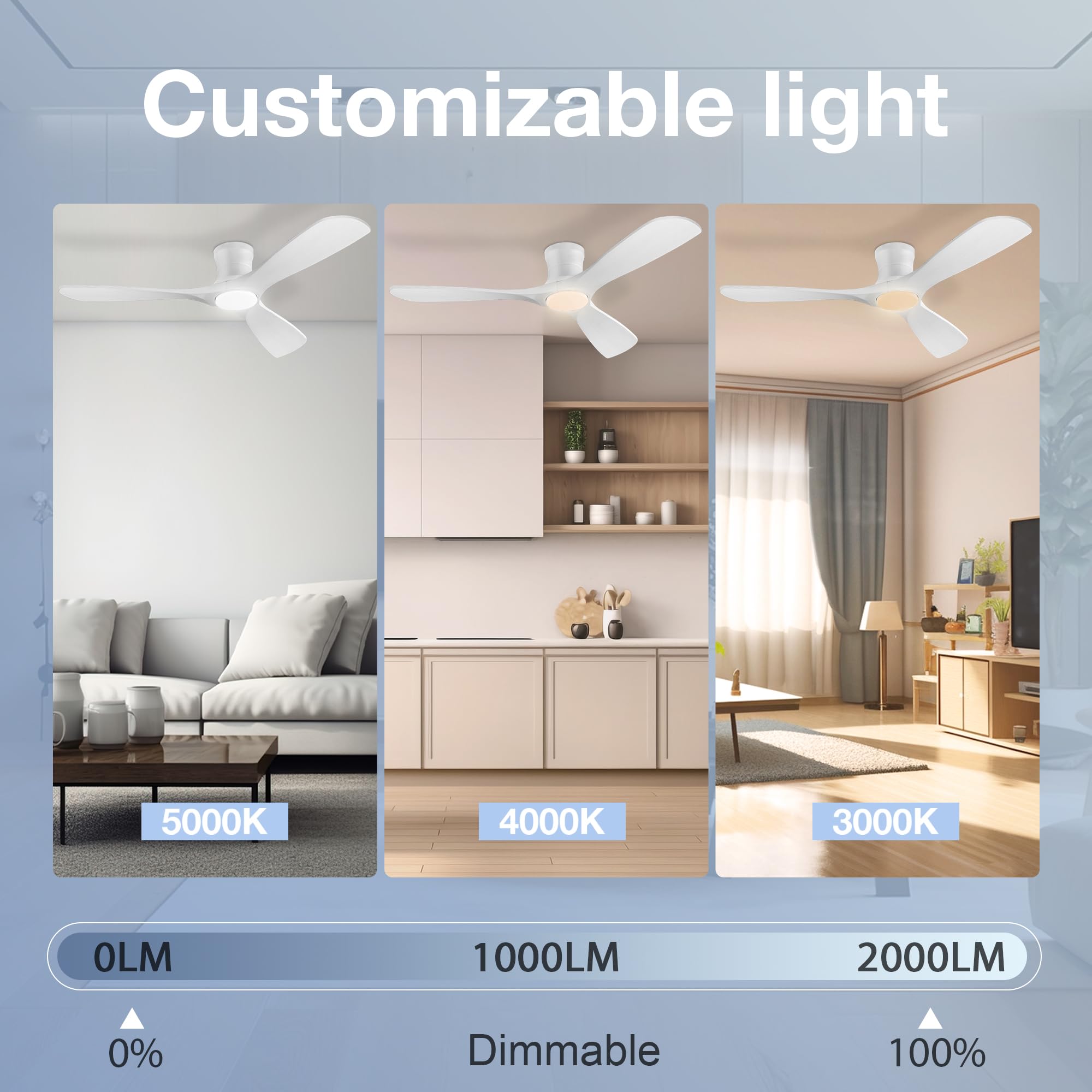 Hoenofly flush-mount low profile design suitable for low ceilings