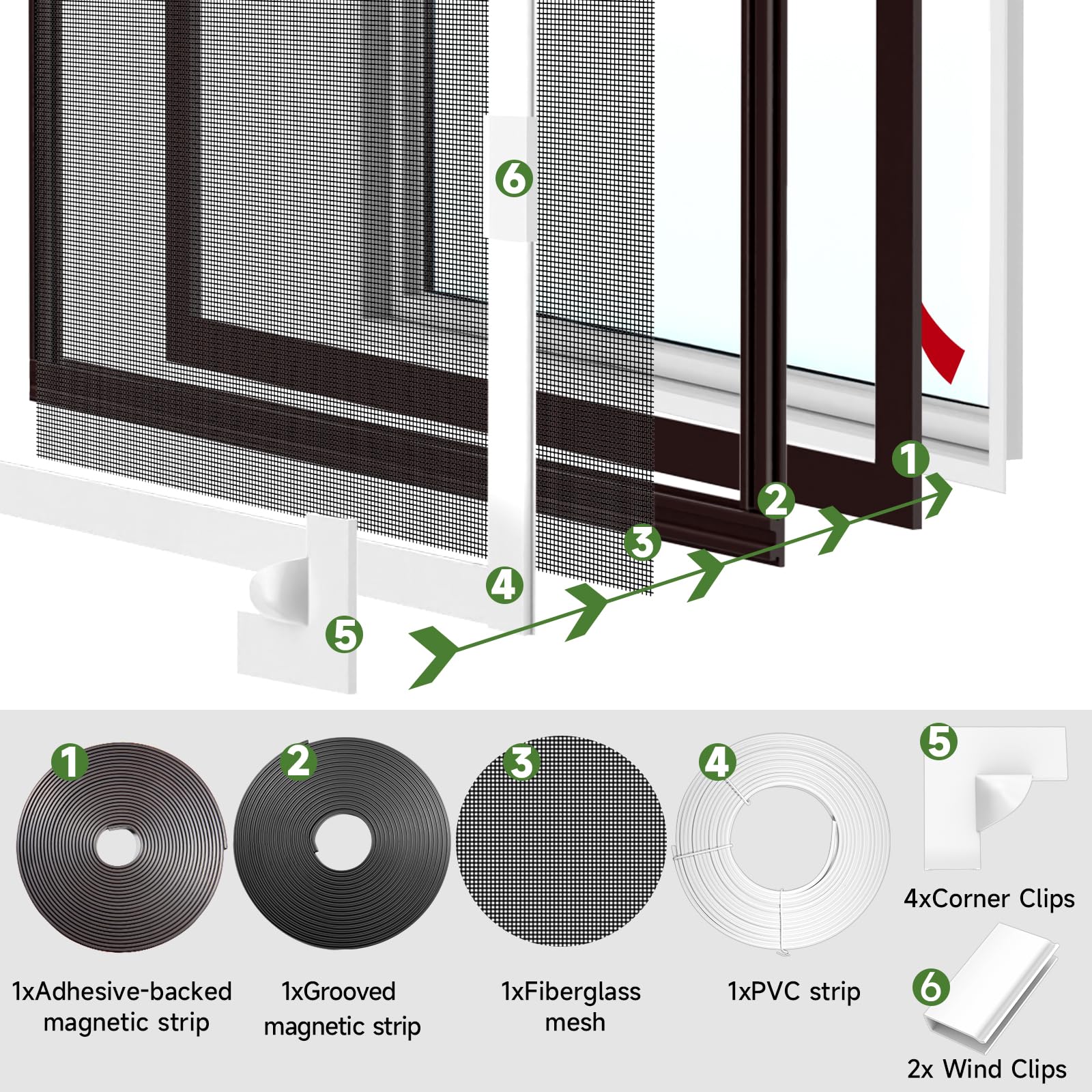 HOFUDON compatible with aluminum, wood, and iron window frames.
