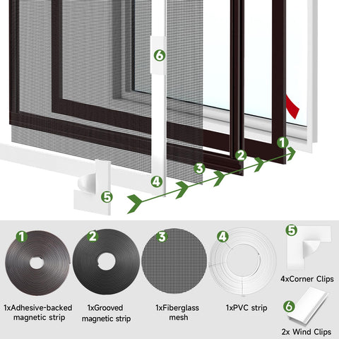 HOFUDON compatible with aluminum, wood, and iron window frames.