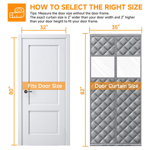 HOFUDON fits 32x80 inch openings with a 35x82 inch panel.