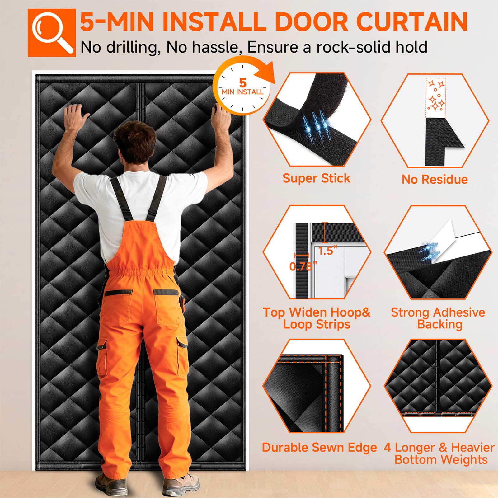 HOFUDON sliding door setup adapts to different door orientations for insulation.