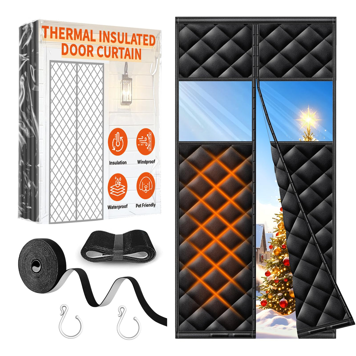 HOFUDON thermal curtain with transparent window preserves light while keeping warmth.