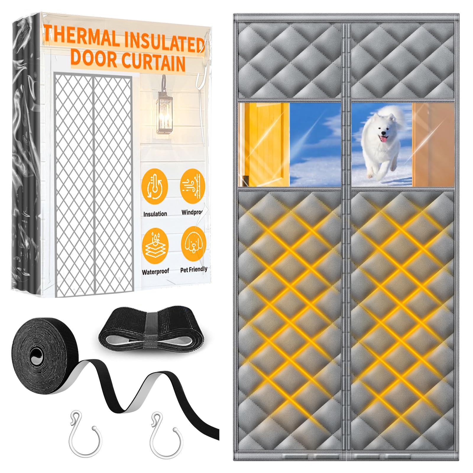 HOFUDON visible window door curtain lets light in while adding insulation.
