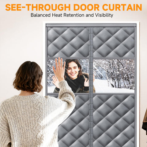 HOFUDON weighted bottom bars keep the curtain sealed against drafts.