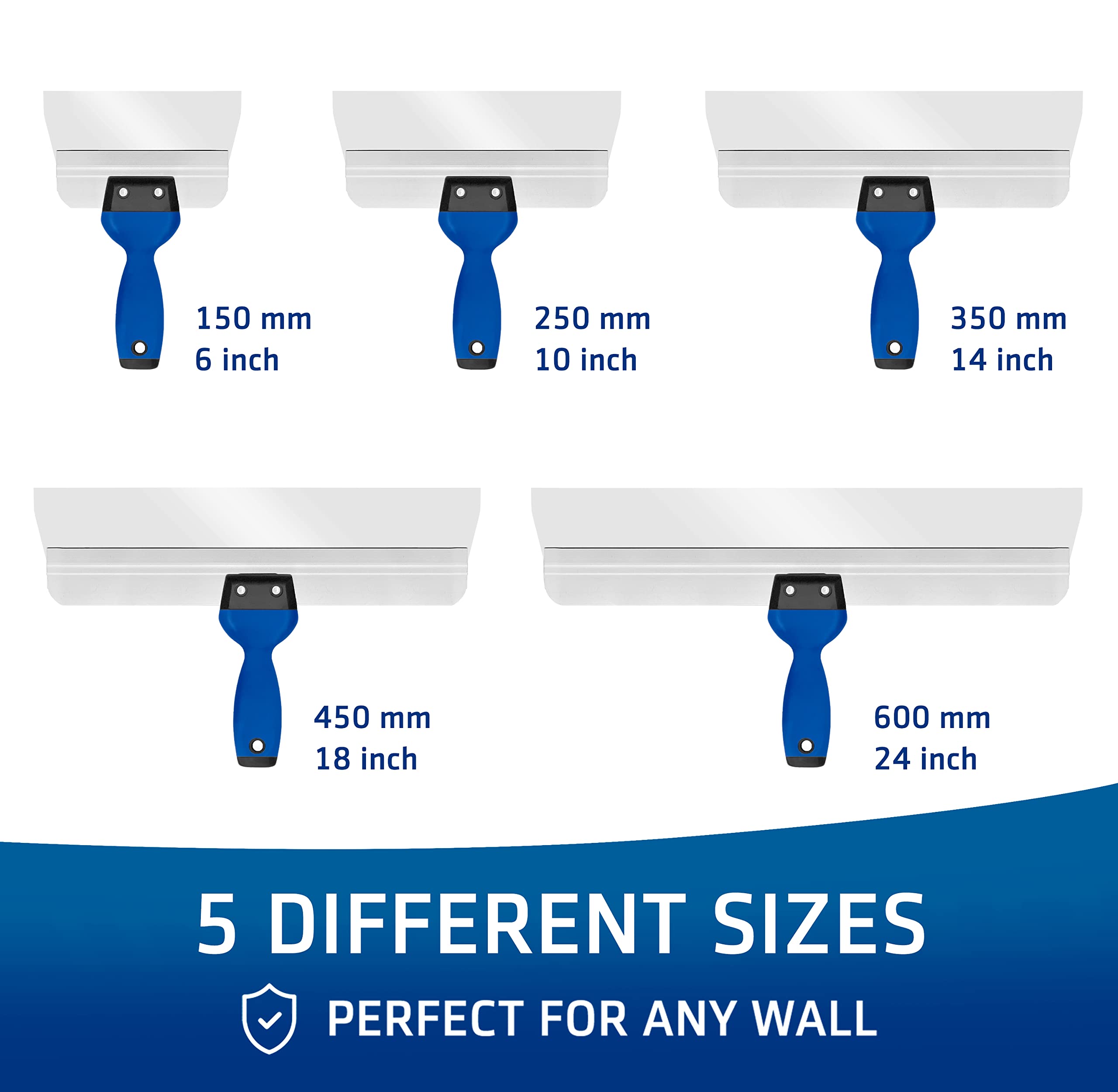 HOGARD Stainless Steel Drywall Knife resists corrosion for lasting performance.