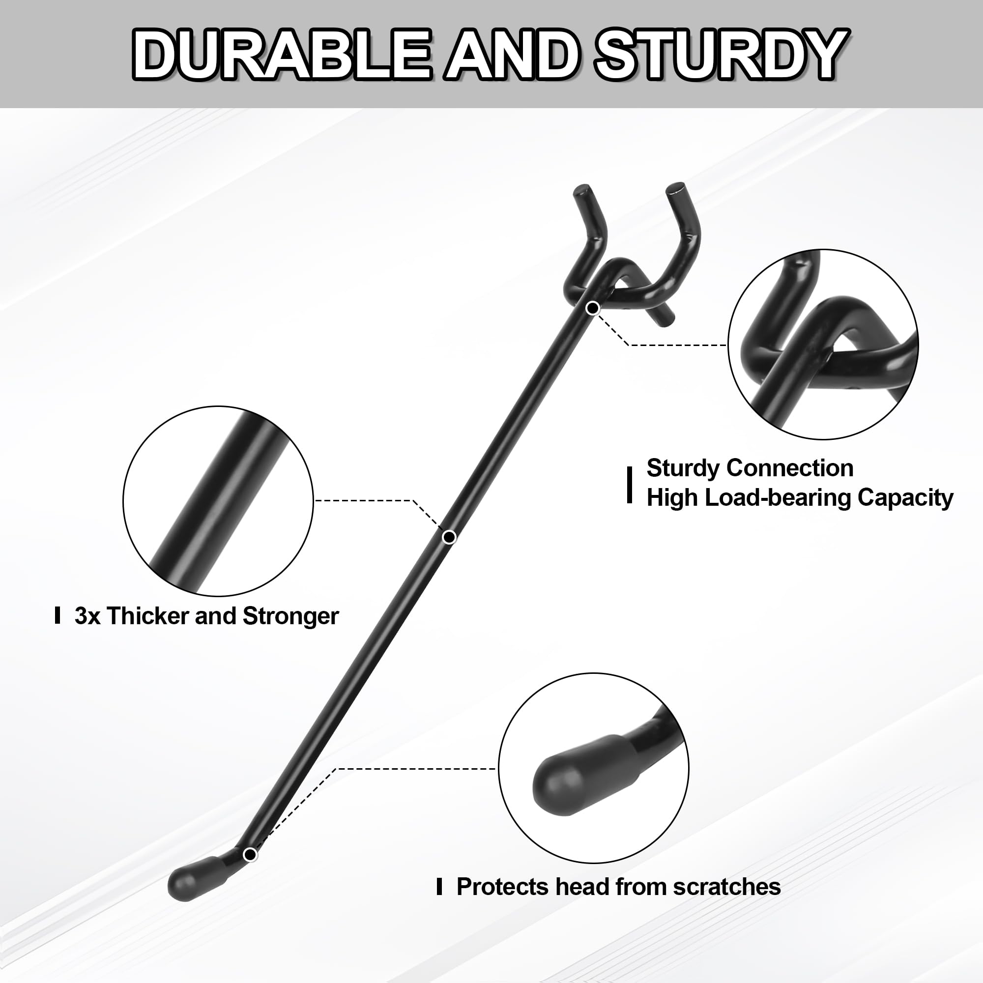 Hogurity 8-inch pegboard hook for heavy gear storage.