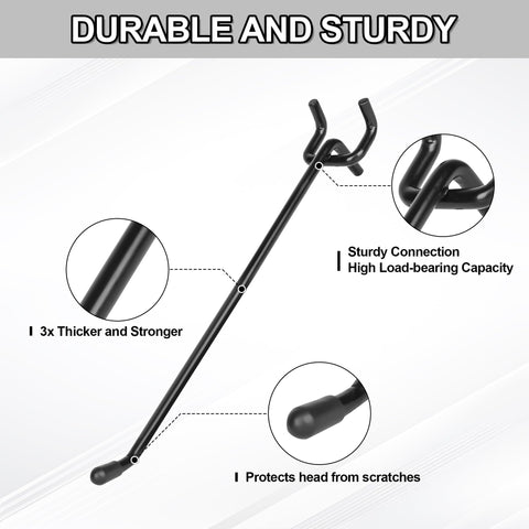 Hogurity 8-inch pegboard hook for heavy gear storage.