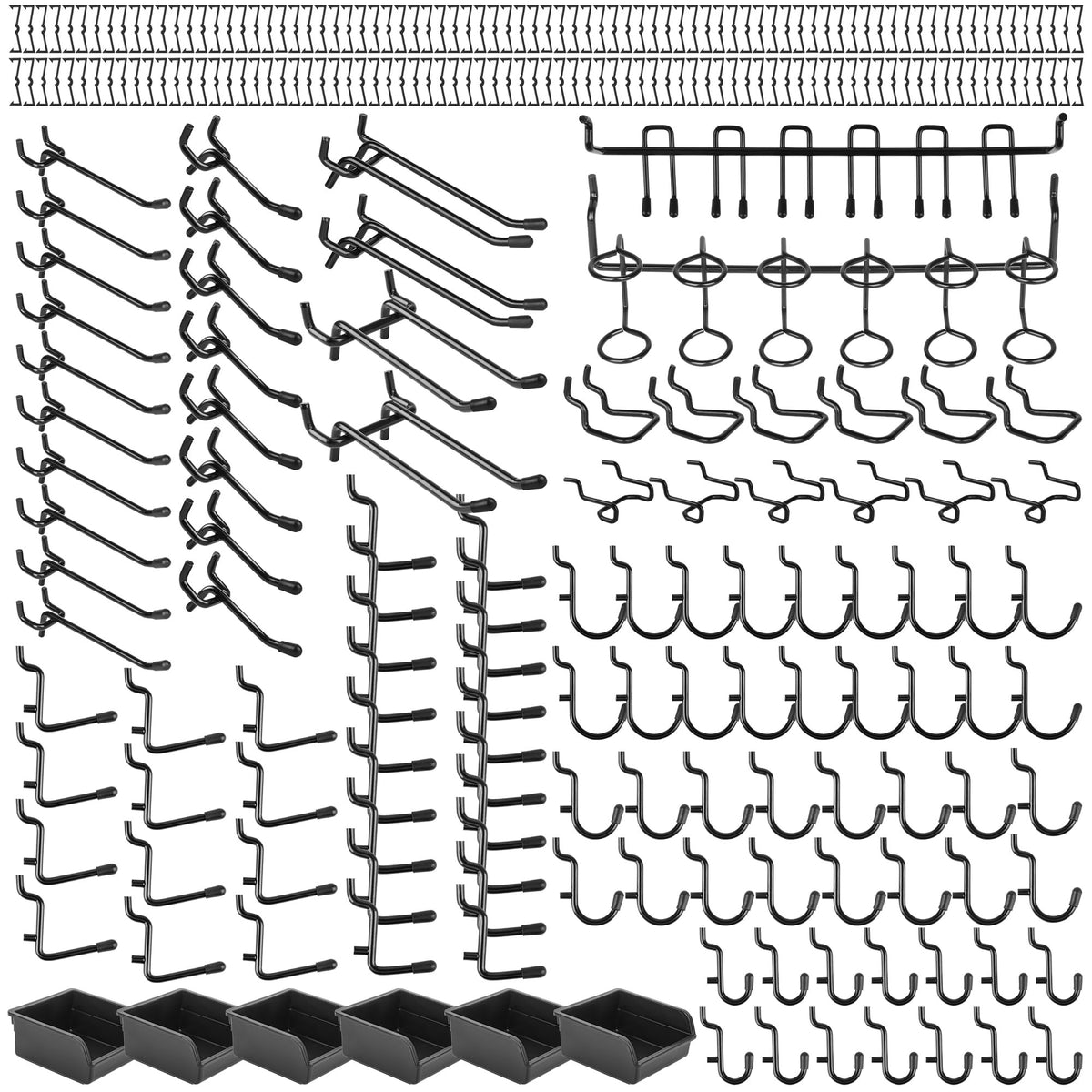 Hogurity pegboard hooks thick-diameter close-up for high-load garage organization