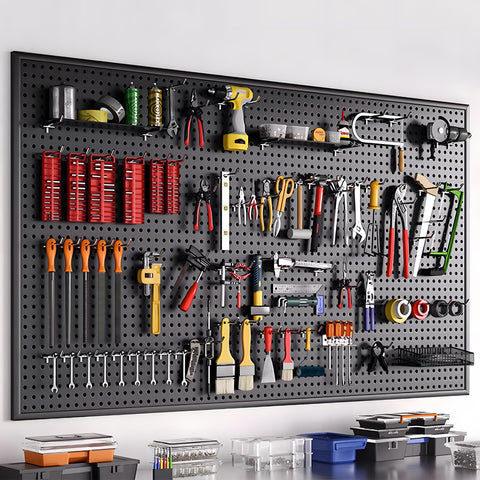 Hogurity pegboard kit overall arrangement for comprehensive organization