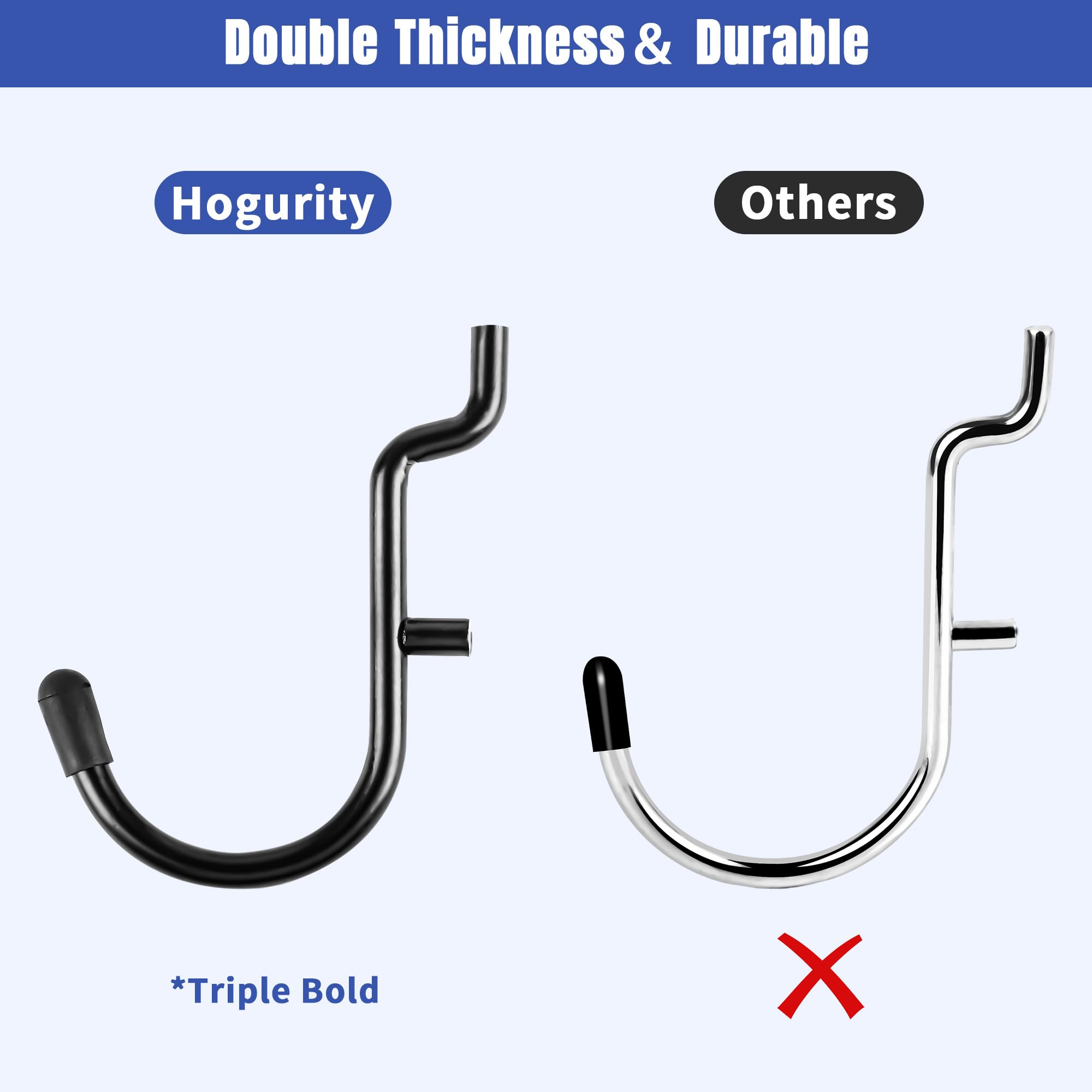 Hogurity tool holders close-up with double-layer stabilizing nails