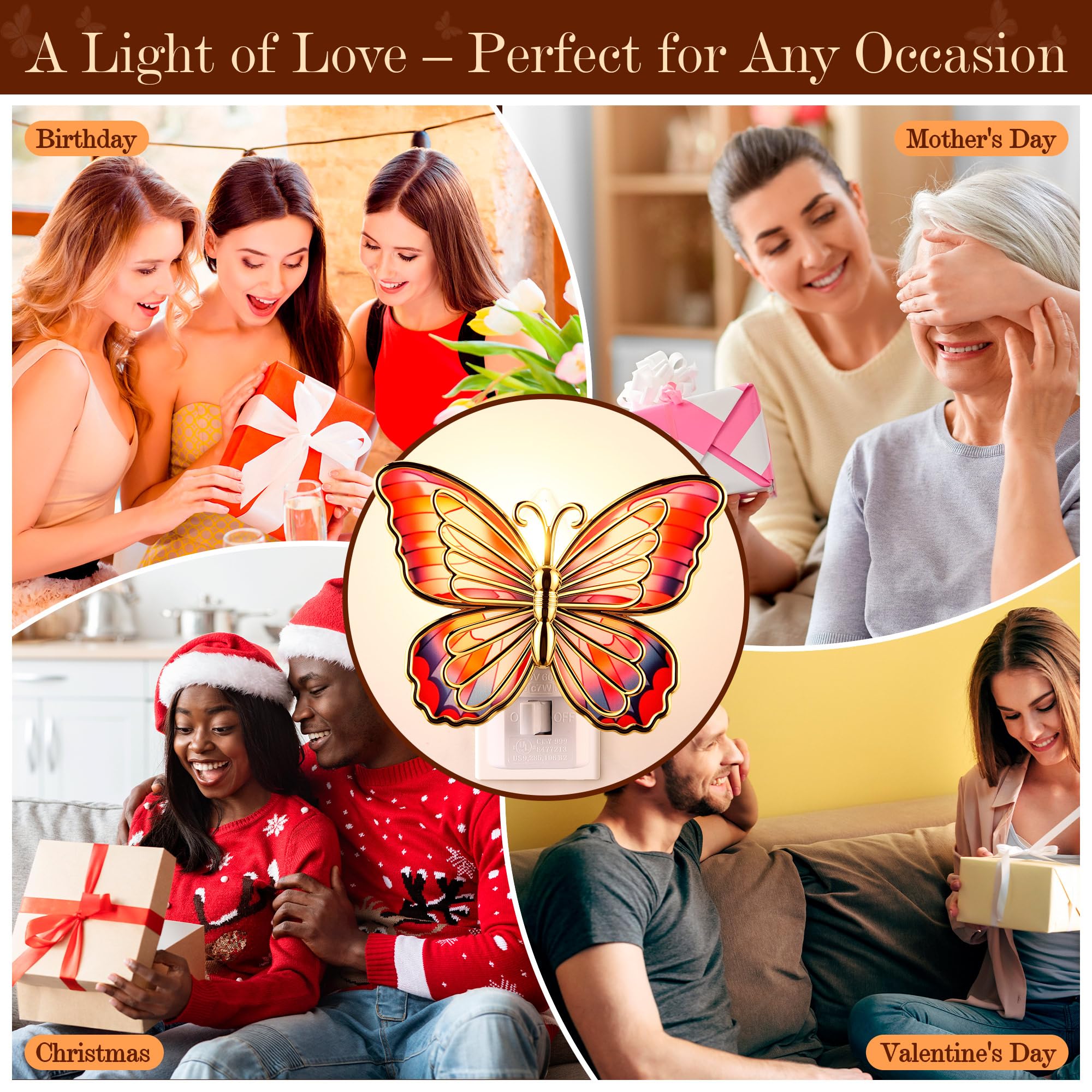 Hohean Butterfly Night Light makes a thoughtful gift for birthdays or holidays.