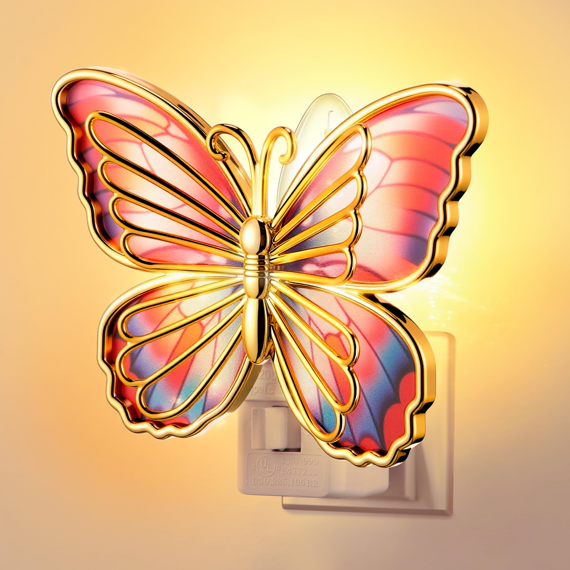 Hohean Butterfly Night Light with graceful silhouette glows softly for cozy bedrooms.