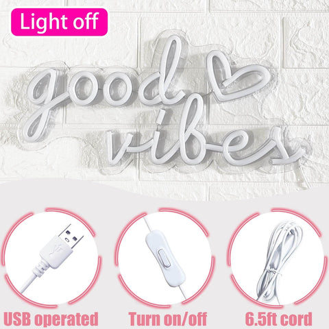 HOHOSIGN Good Vibes party bar neon sign adds playful ambiance to events