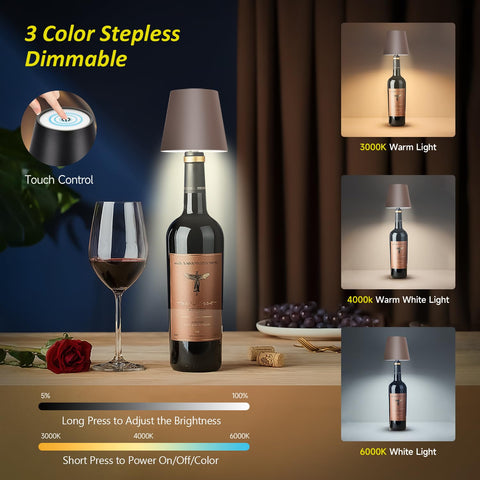 Hoide 2025 touch-control bottle lamp demonstrates effortless control with three color temperatures.