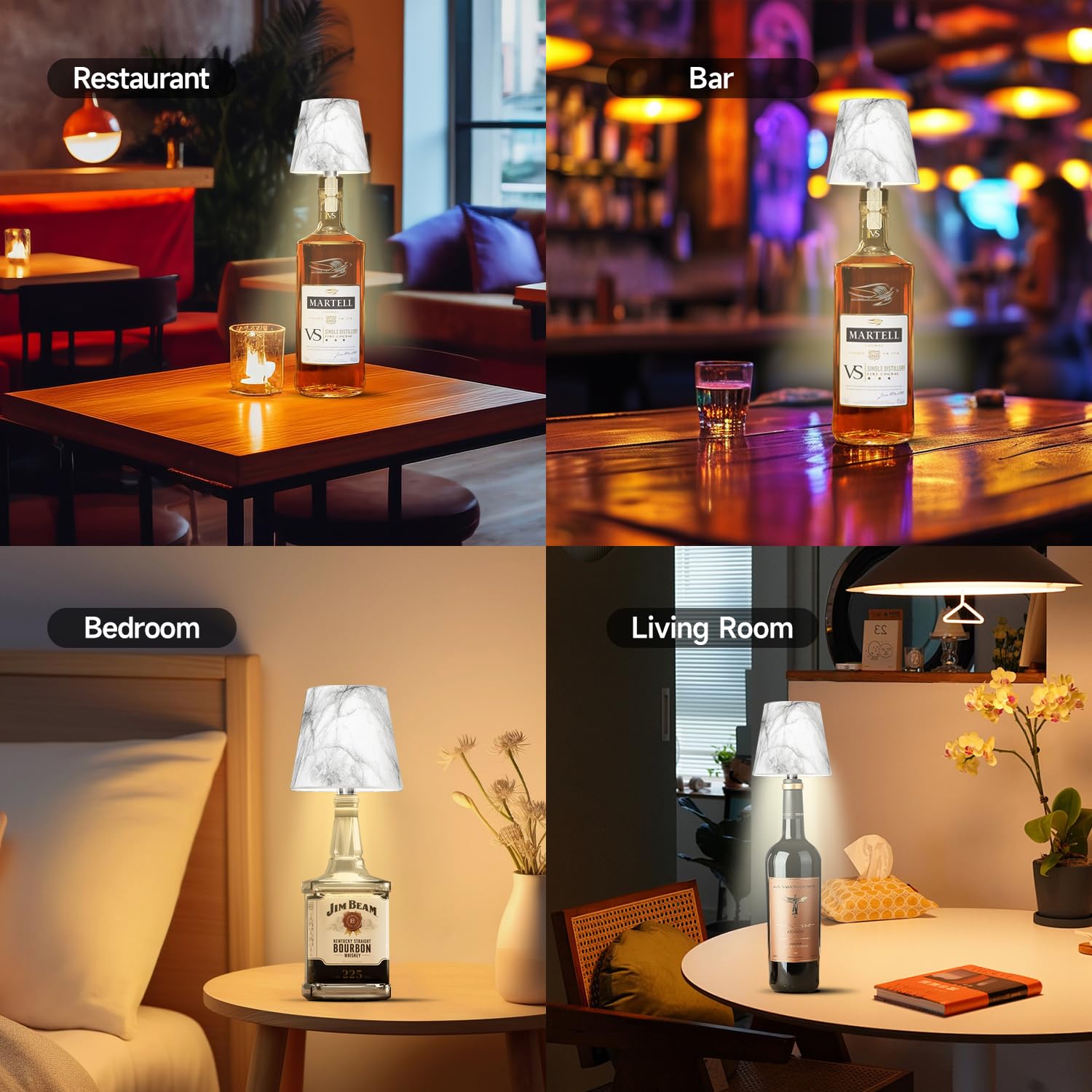 Hoide aluminum bottle lamp offering durable, stylish decor