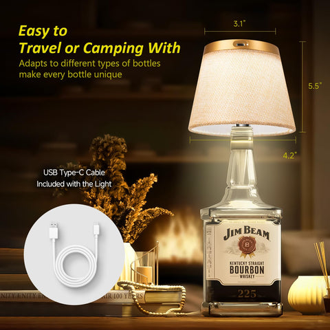 Hoide Bottle Lamp runs up to 12 hours at low brightness.