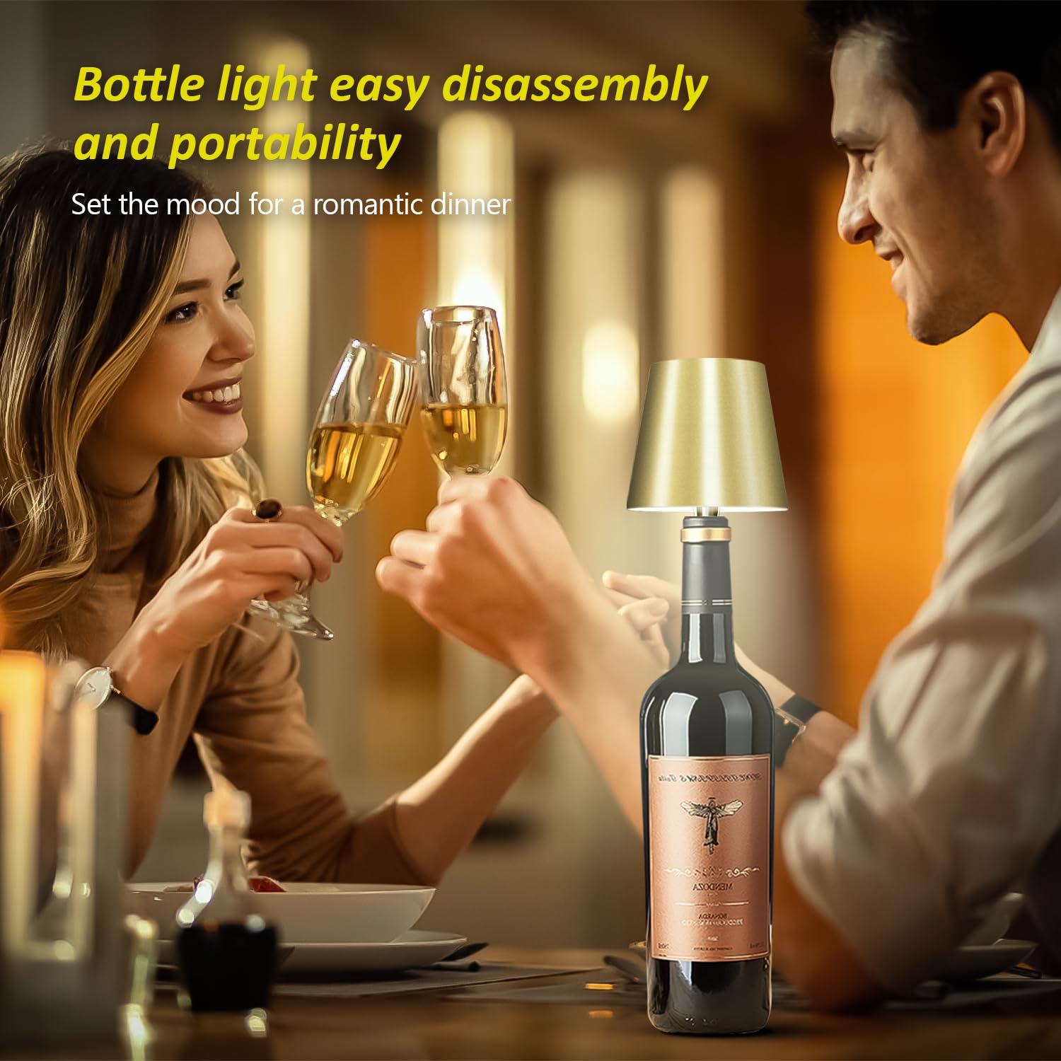 Hoide bottle lamp battery lasts up to 12 hours on low brightness.