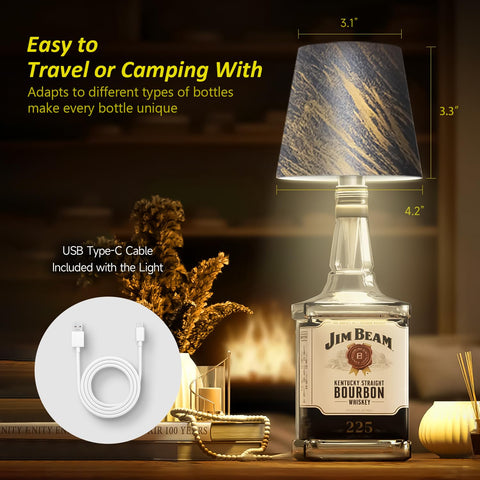 Hoide Bottle Lamp brightens reading or dining with adjustable brightness