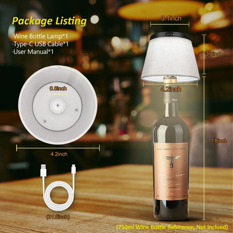 Hoide bottle lamp beige fabric design adds subtle décor appeal
