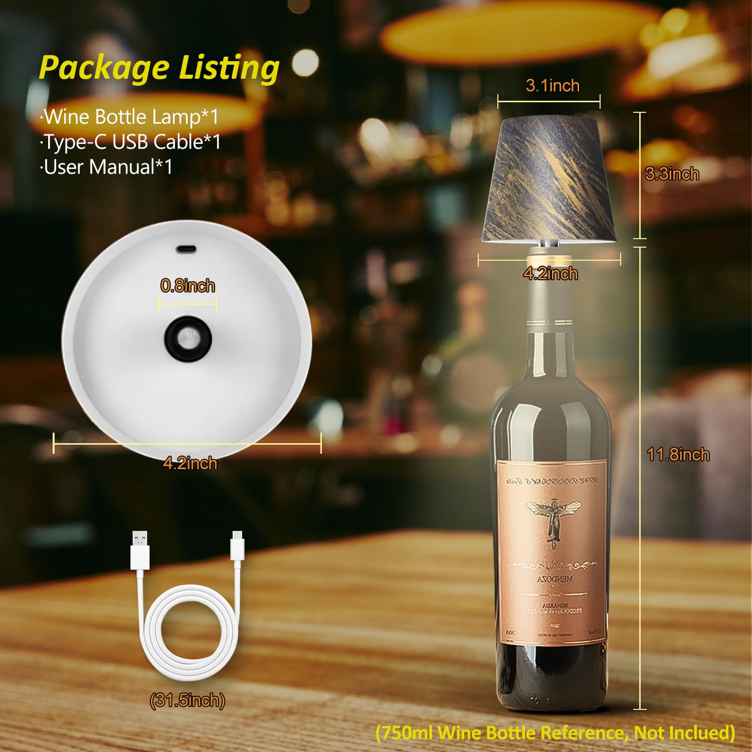 Hoide Bottle Lamp gift-ready bottle décor centerpiece lighting