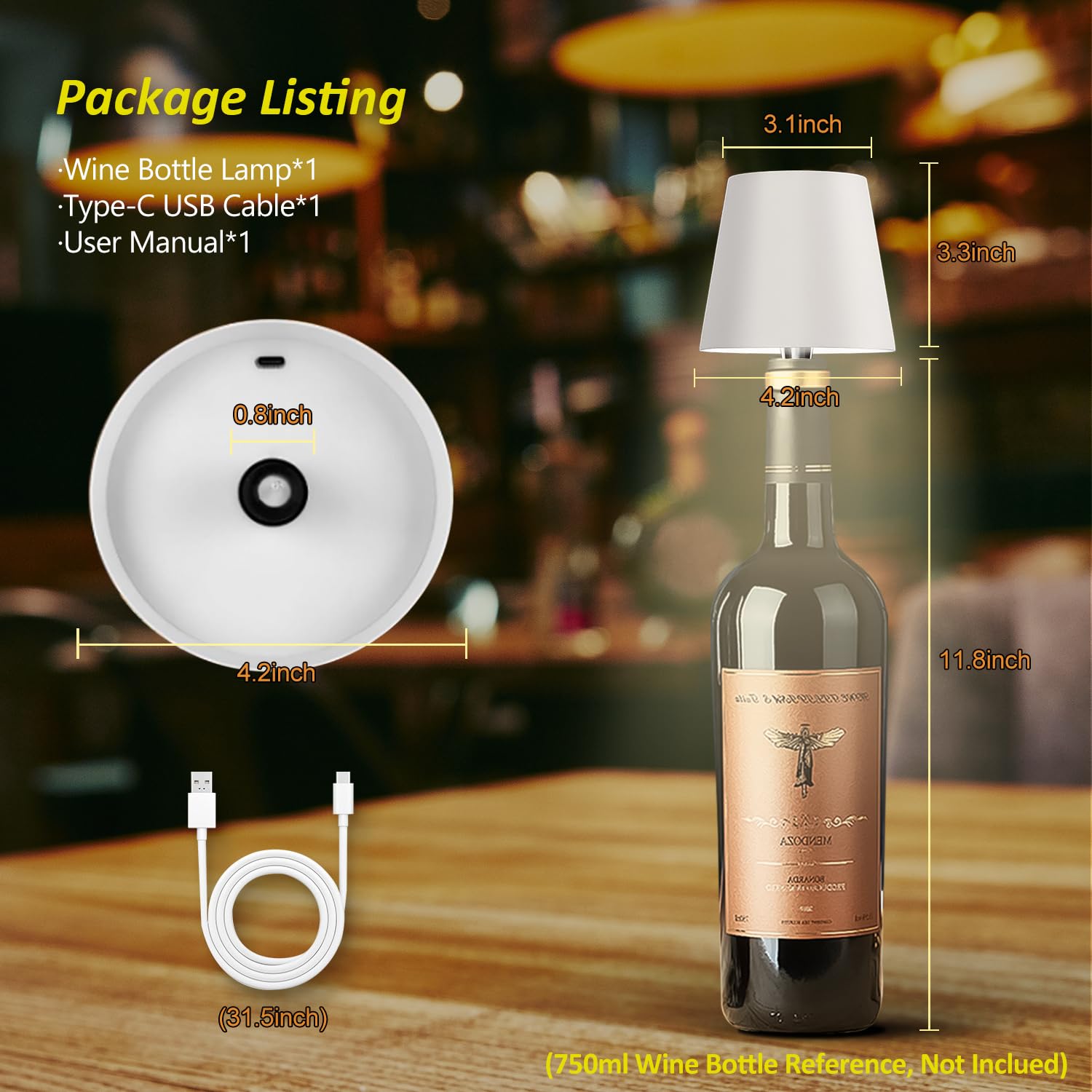 Hoide bottle lamp makes a thoughtful gift for wine lovers.