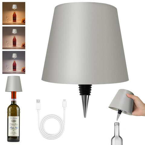 Hoide bottle lamp top light glows softly to elevate wine bottle ambiance.