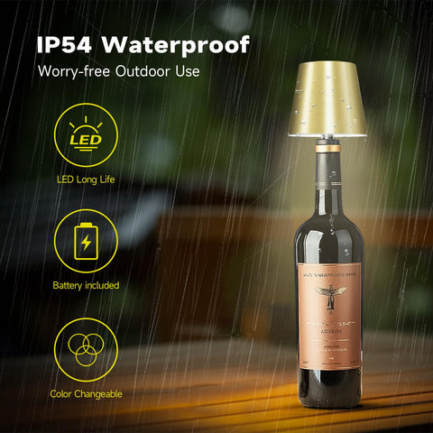 Hoide bottle lamp touch-dimmable switch for easy brightness control.