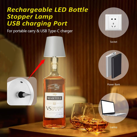 Hoide touch-dimmable bottle lamp offers warm, natural, and cool light moods.