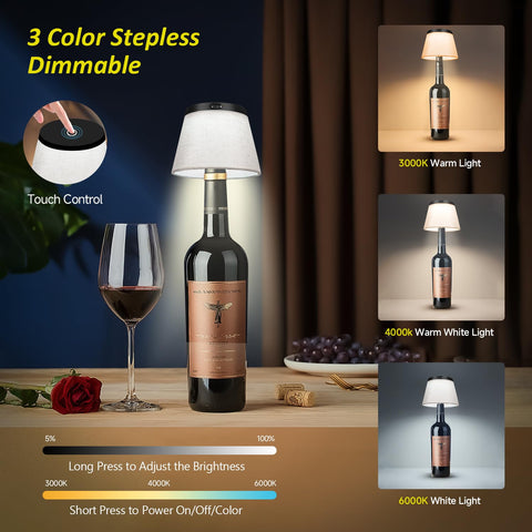 Hoide bottle lamp touch-switch showcases easy dimming across three color temperatures