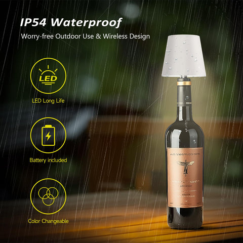 Hoide bottle lamp with USB-C charging keeps power ready anywhere.