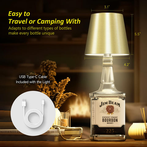 Hoide bottle lamp charging via USB-C for quick power.