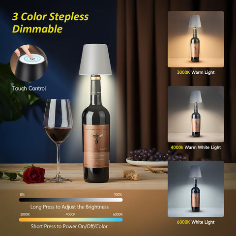 Hoide bottle lamp USB-C charging port enables quick recharges.