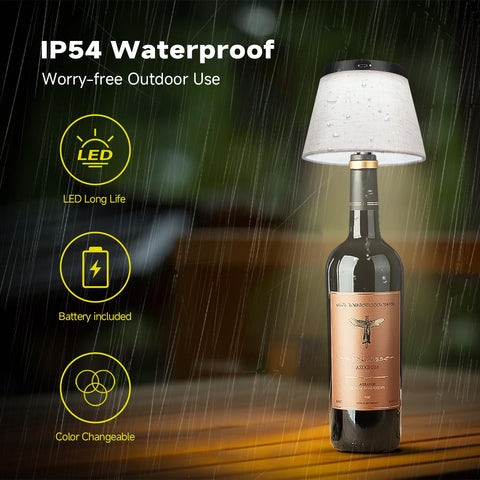 Hoide bottle lamp USB-C charging enables quick power up in any space