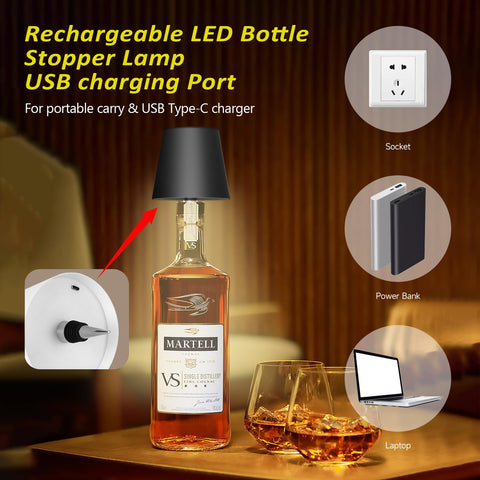 Hoide LED bottle light showcases warm-to-cool tones for mood and readability.