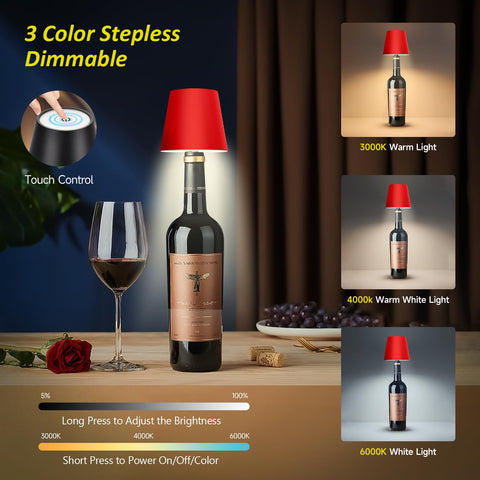 Hoide wireless bottle lamp compatibility highlights stability with stones or sand for balanced display.