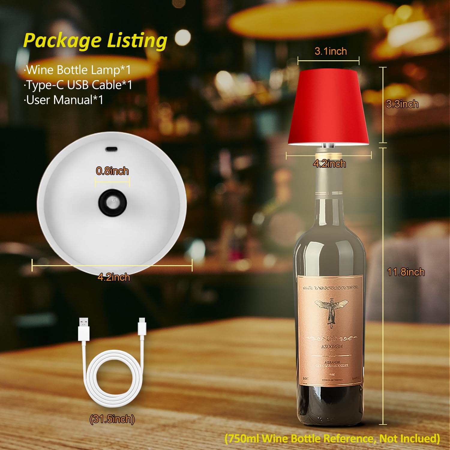 Hoide wireless bottle lamp makes a unique gift for wine lovers.