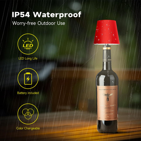 Hoide wireless bottle lamp three-tone light provides warm, natural, and cool options.