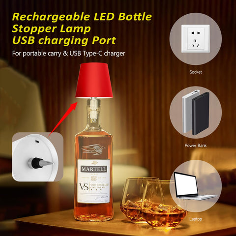 Hoide wireless bottle lamp touch-control enables easy lighting adjustments.