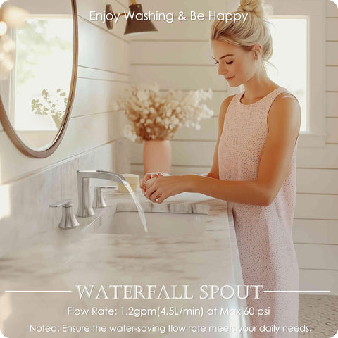 HOIGY waterfall spout highlights a gentle flow and splash reduction