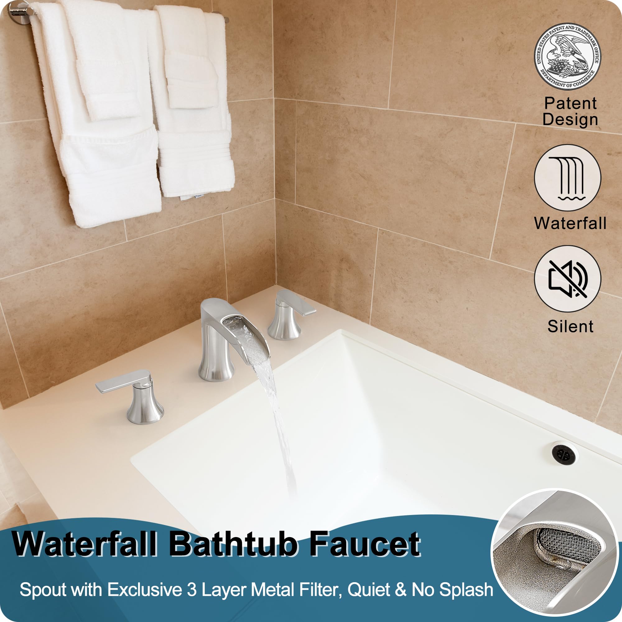 HOIGY dual-handle faucet provides precise hot and cold control.
