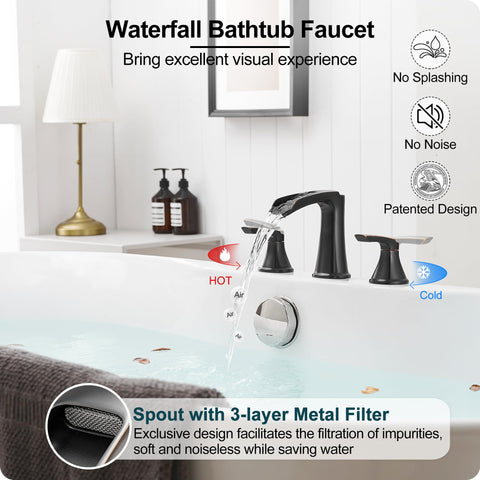 HOIGY deck-mount brass faucet highlights durable construction
