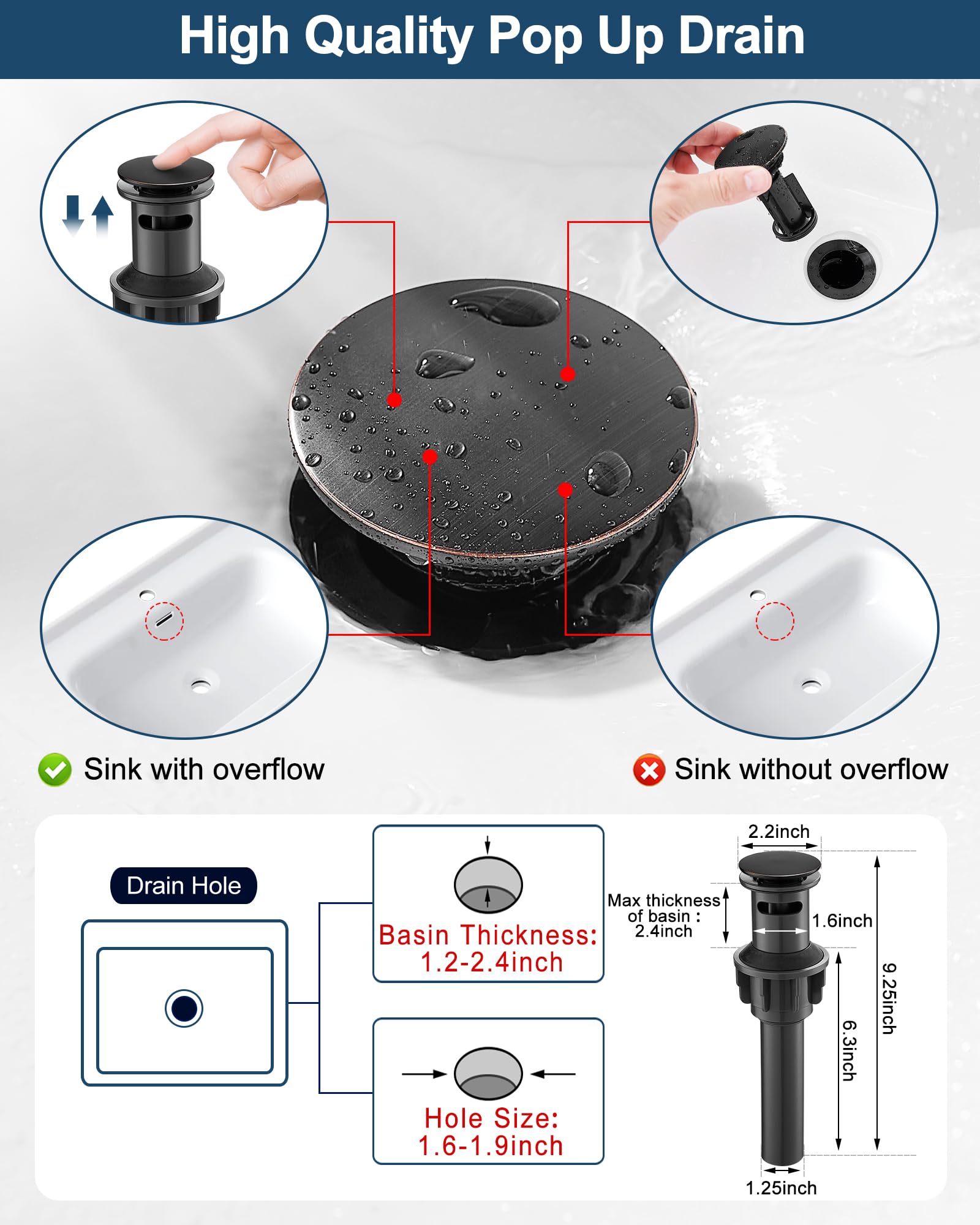 HOIGY lead-free brass body ensures safer water and rust resistance.
