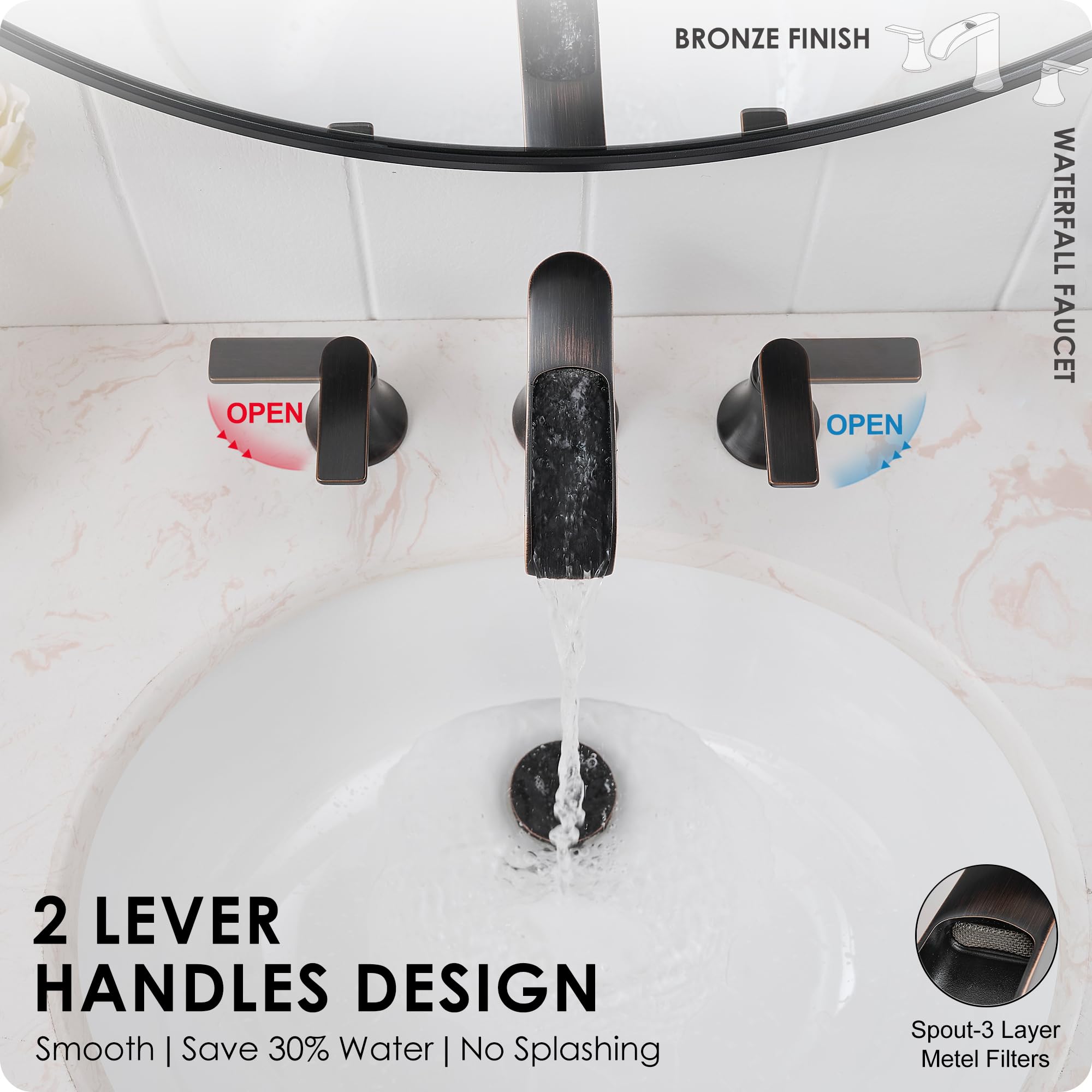 HOIGY pop-up drain with overflow keeps sink tidy.