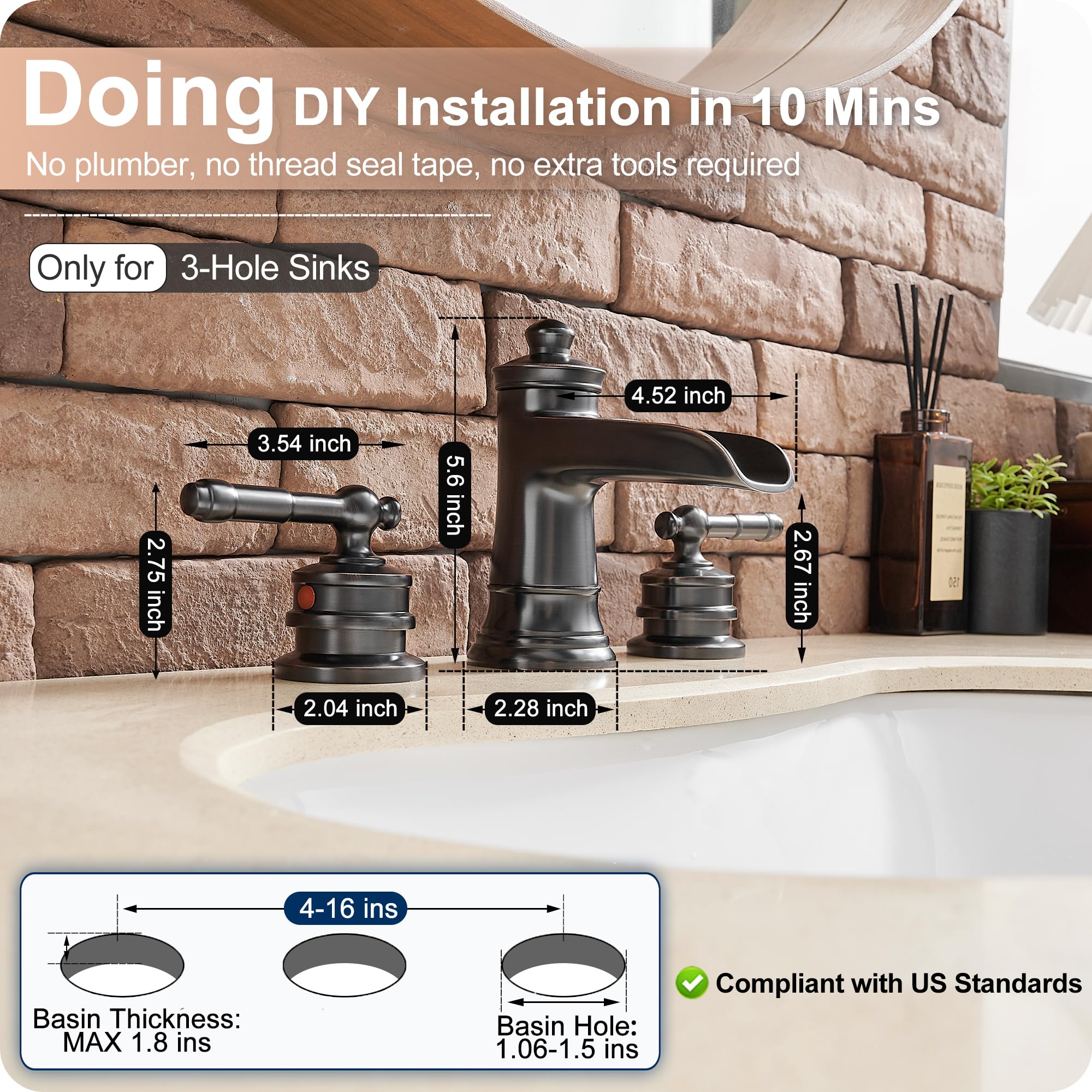 HOIGY pop-up drain with overflow installation is easy