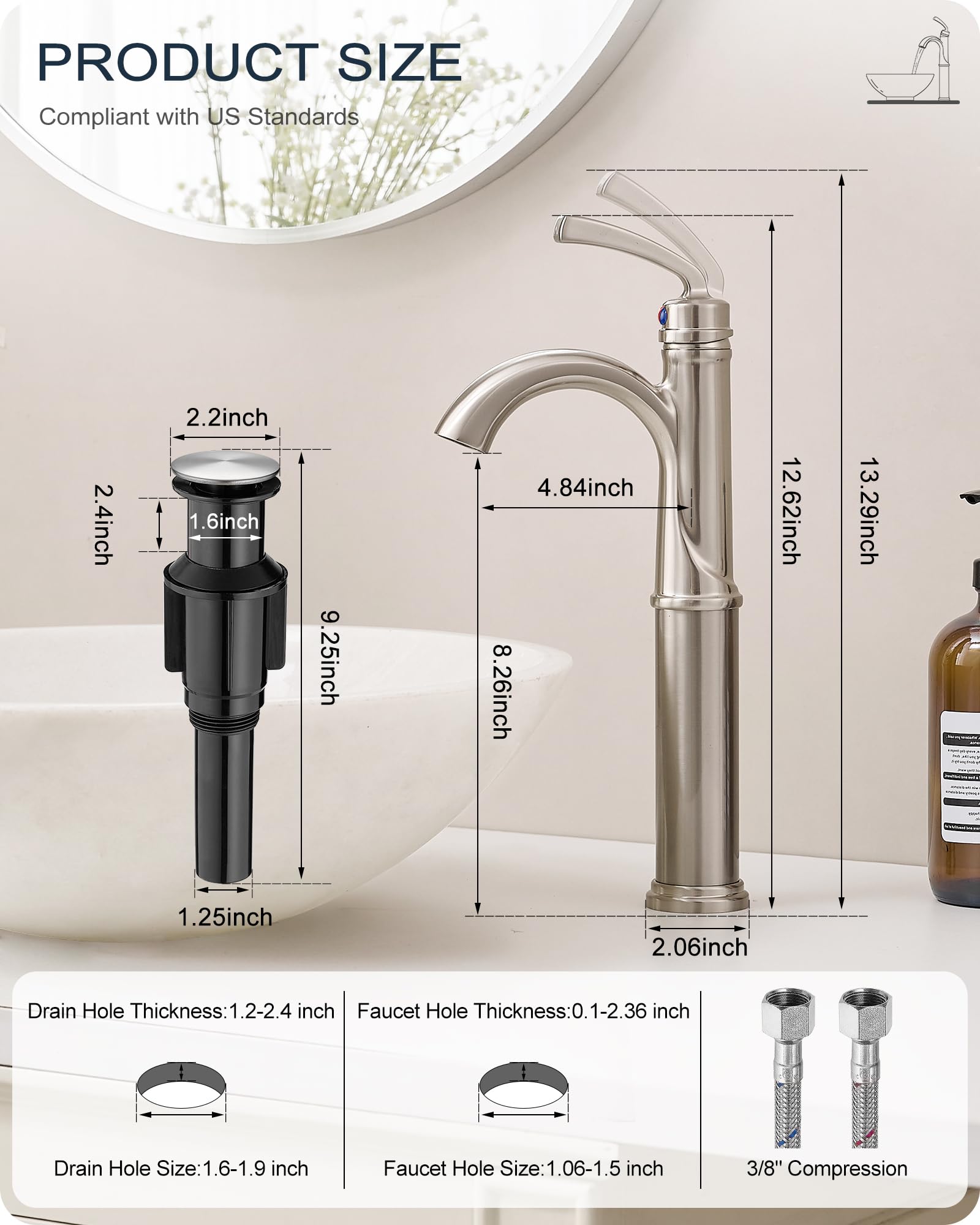 HOIGY solid brass construction provides sturdy bathroom use
