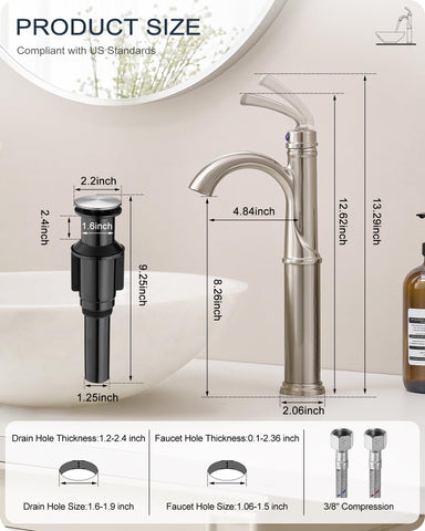 HOIGY solid brass construction provides sturdy bathroom use