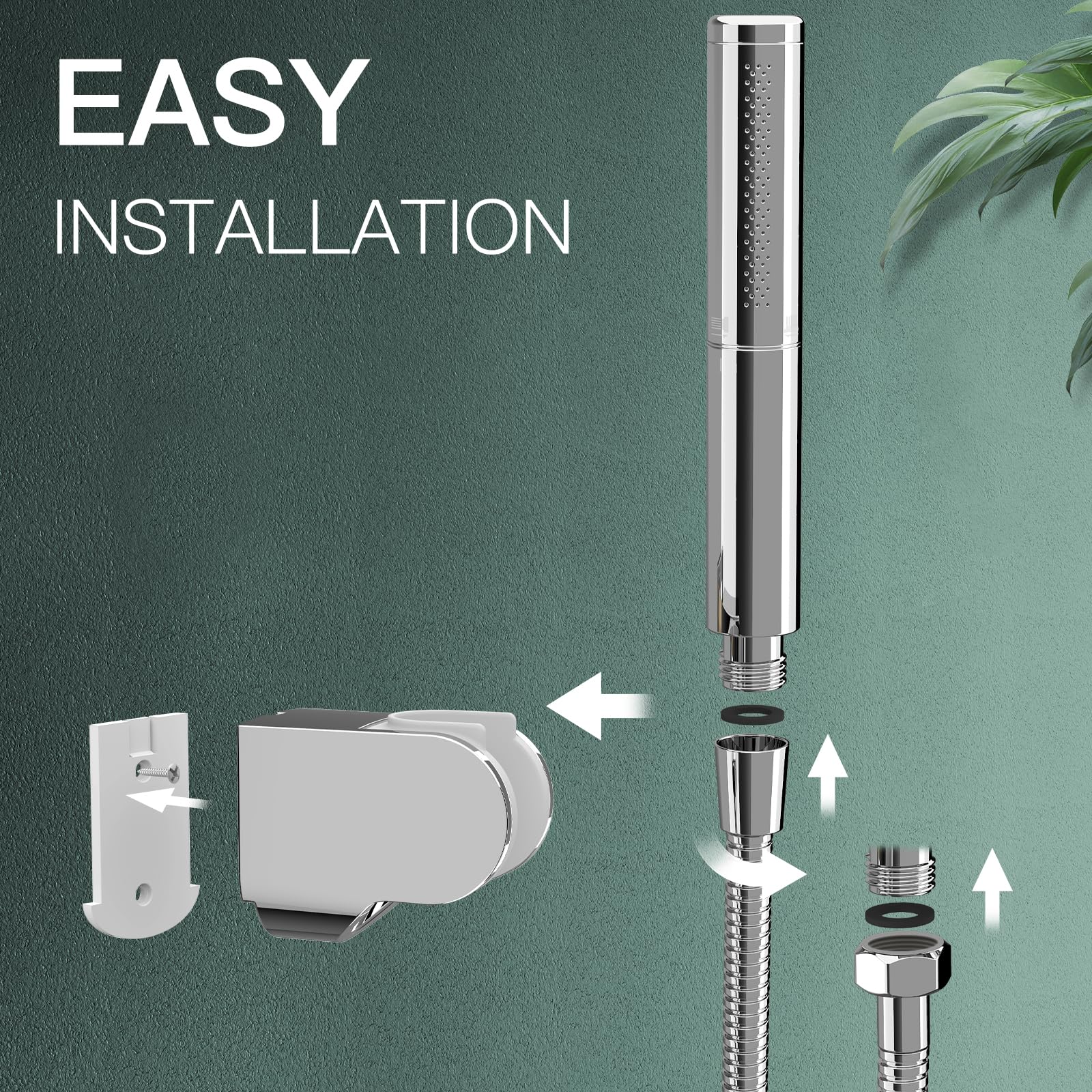 Hoimpro 59-inch hose and bracket extend reach for tub rinsing
