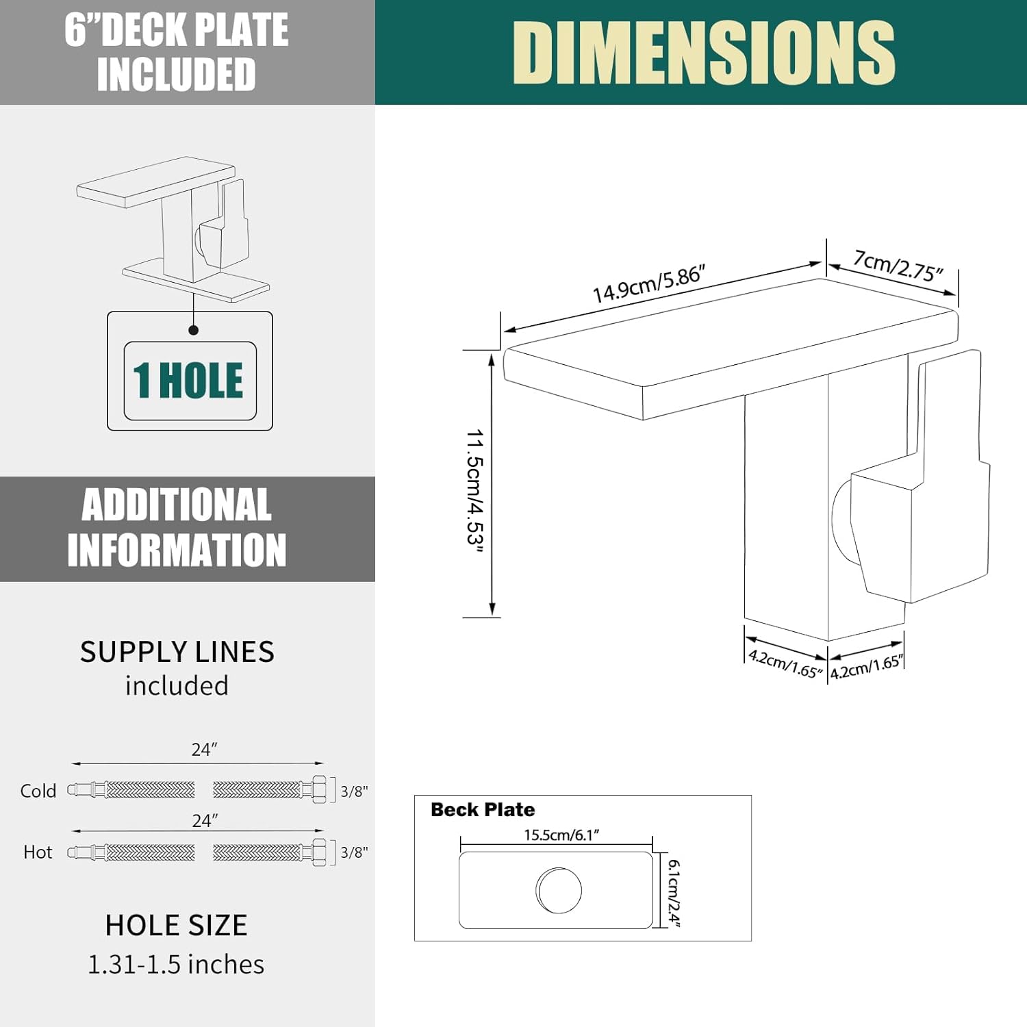 Hoimpro installation view demonstrates a modern one-hole setup