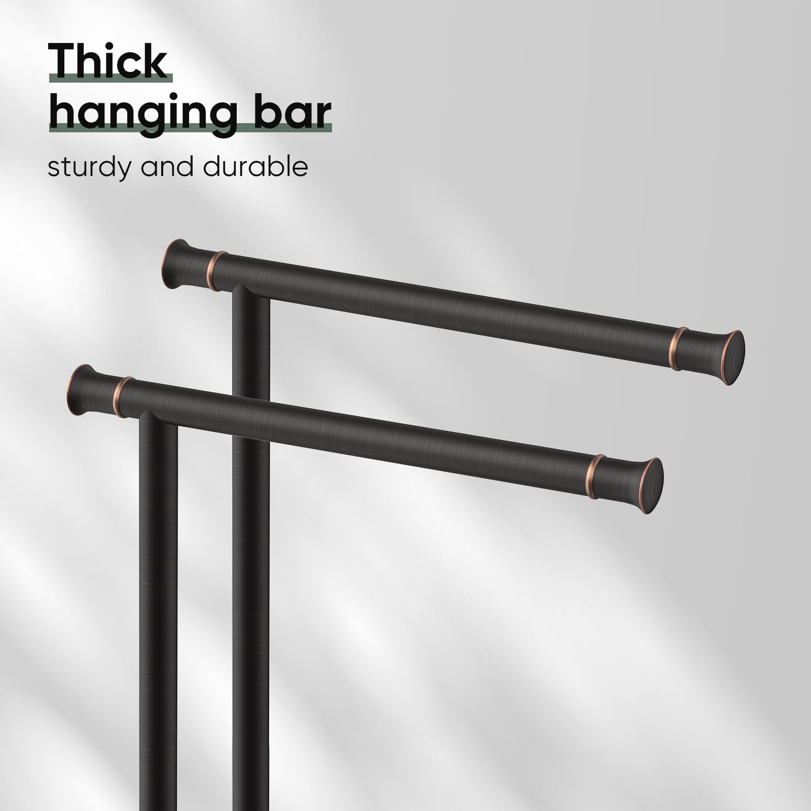 Hoimpro bronze finish towel holder complements bathroom decor and resists tarnish.