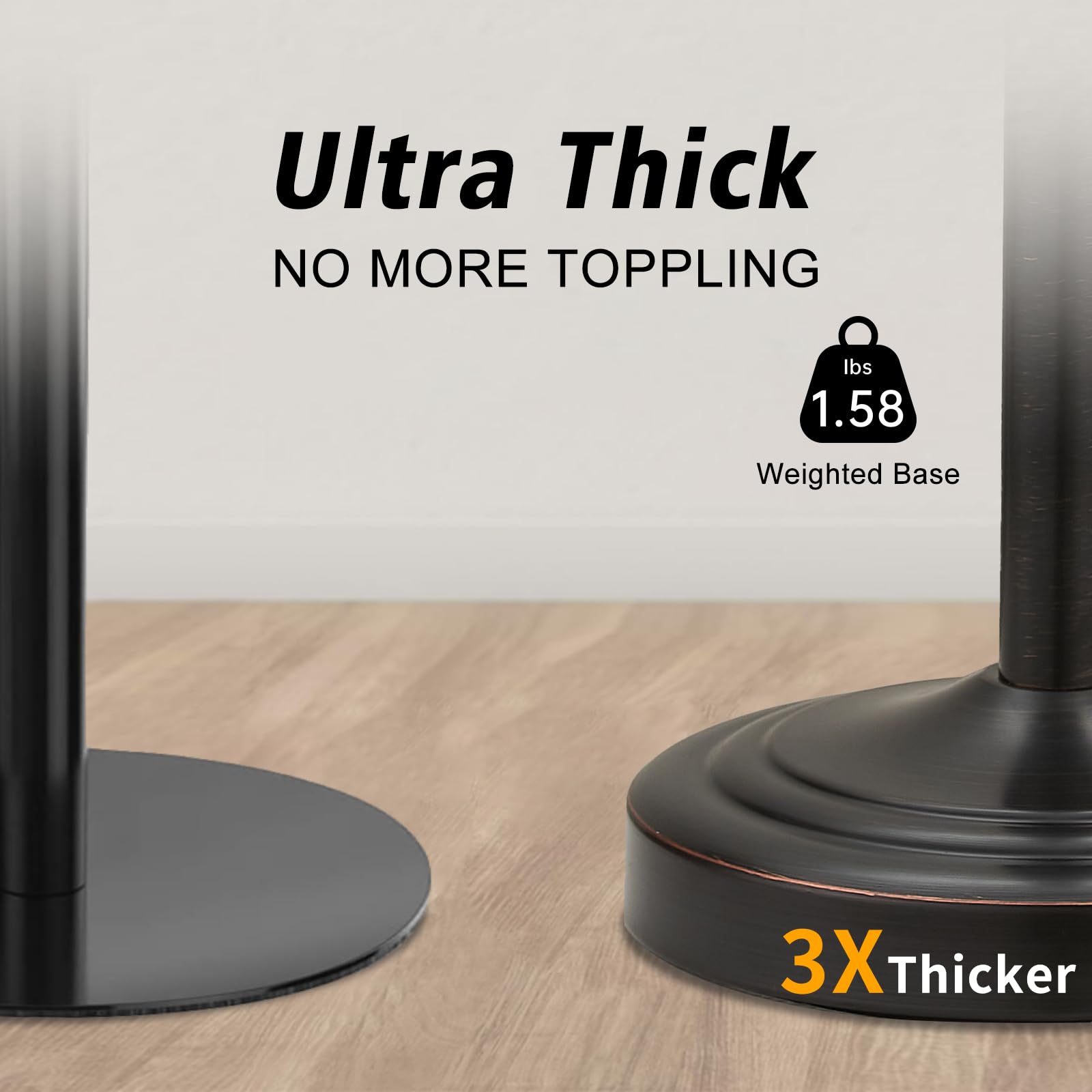 Hoimpro free-standing towel rack base design promotes steadiness